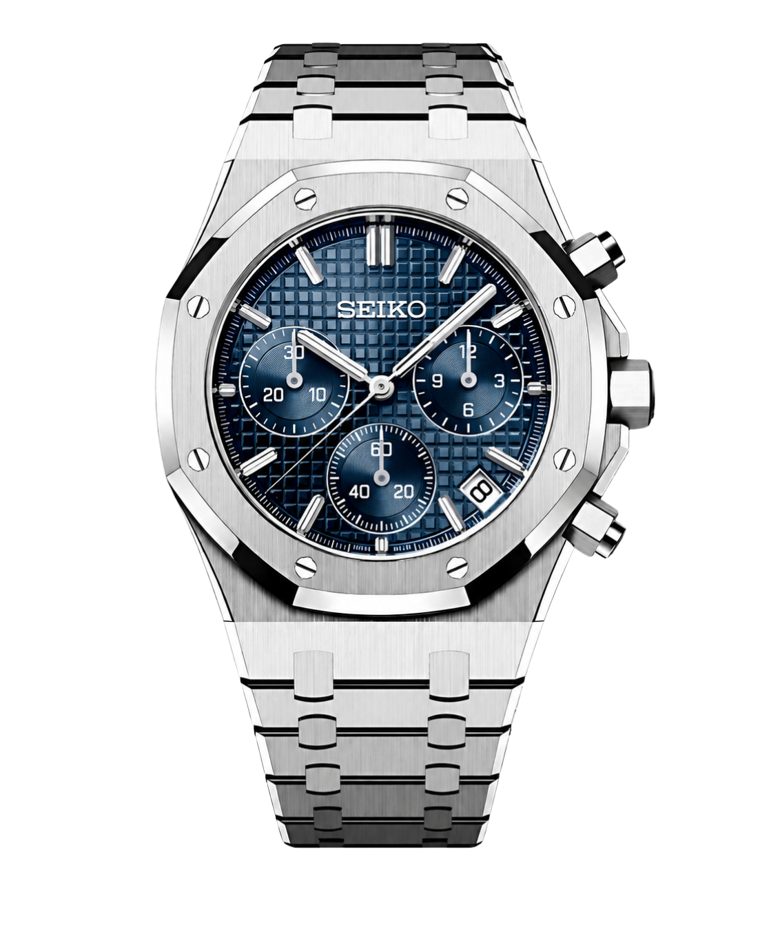 Reloj Automático Estilo Royal Oak Azul | King of Seikos